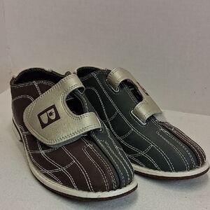 Women's Size 9 Mens Size 11 Athletic Slip-On Bowling Shoes With Velcro Strap